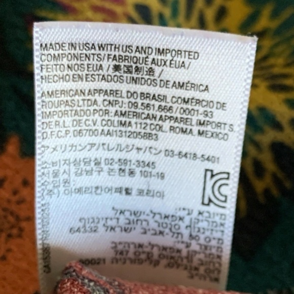 American Apparel USA Gia Mini Dress Knit Floral Roses Sz XS Long Sleeve #256C - Picture 7 of 7